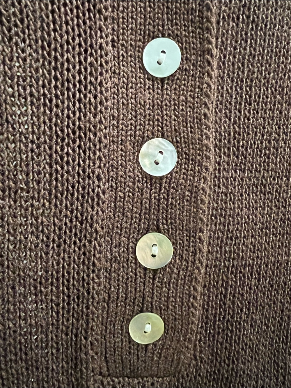 Zara Brown Short-Sleeve Button Knit Jumper Top β Size Large - Picture 6 of 9